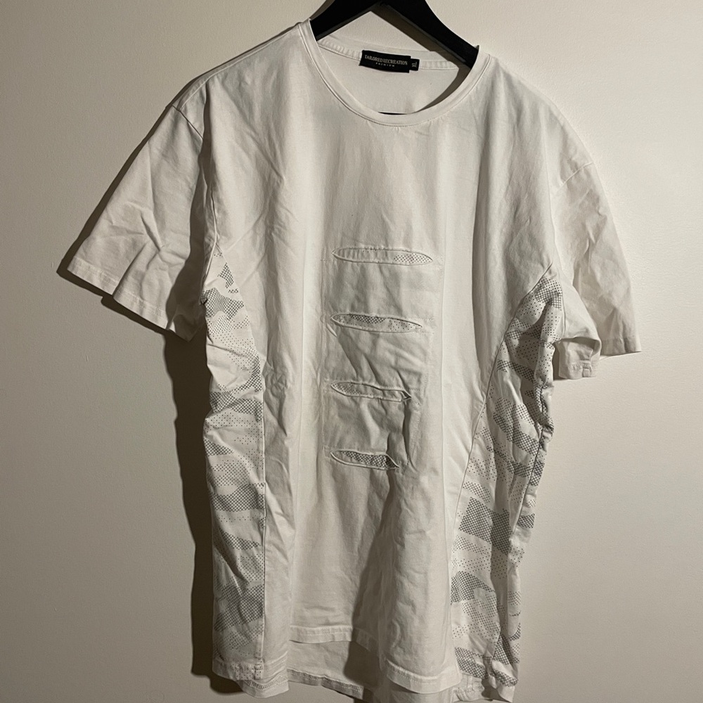 Tailored Recreatiion Tee Shirt White Thrashed